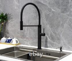 Black Mono Kitchen Sink Single Lever Flexible Spout Pull Out Rinser Mixer Tap