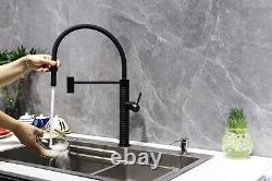 Black Mono Kitchen Sink Single Lever Flexible Spout Pull Out Rinser Mixer Tap