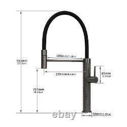 Black Mono Kitchen Sink Single Lever Flexible Spout Pull Out Rinser Mixer Tap