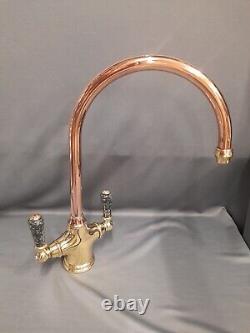 Brass & Copper Mono Mixer Kitchen Taps, Ideal 4 Belfast Sink, Reclaimed Refurbed