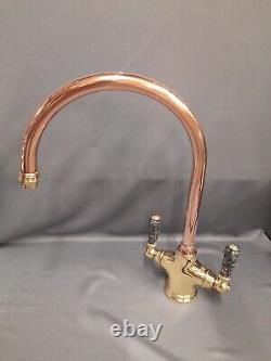Brass & Copper Mono Mixer Kitchen Taps, Ideal 4 Belfast Sink, Reclaimed Refurbed