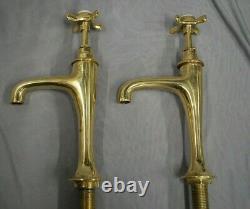 Brass Pillar Taps Belfast Kitchen Sink Taps, Reclaimed, Refurbished Pillar Taps
