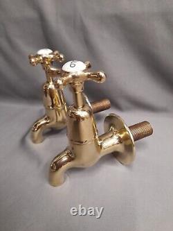 Brass Wall Mounted Kitchen Taps Ideal Belfast Kitchen Sink, Fully Refurbished