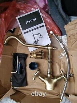 Bristan Colonial Sink Mixer Tap Bronze. Details are missing and there is a bend