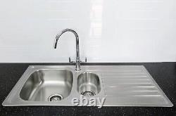 Bristan Inox Kitchen Sink 1.5 Bowl & Quest Easyfit Kitchen Mixer Tap Chrome