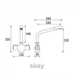 Bristan Manhattan EasyFit Mono Kitchen Sink Mixer Tap Dual Handle White