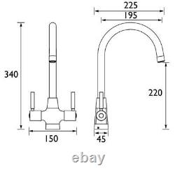 Bristan Monza Easyfit Kitchen Sink Mixer Tap Black