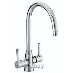 Bristan Monza Kitchen Sink Mixer Tap Double Lever Modern EasyFit Chrome