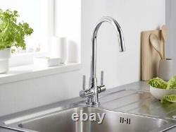 Bristan Monza Kitchen Sink Mixer Tap Double Lever Modern EasyFit Chrome