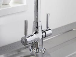 Bristan Monza Kitchen Sink Mixer Tap Double Lever Modern EasyFit Chrome