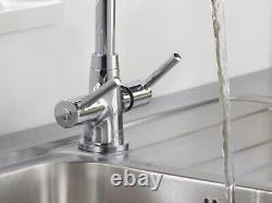 Bristan Monza Kitchen Sink Mixer Tap Double Lever Modern EasyFit Chrome