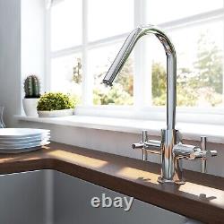 Bristan Pecan EasyFit Mono Kitchen Sink Mixer Tap Dual Handle Chrome