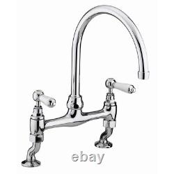 Bristan Renaissance Dual Handle Bridge Kitchen Sink Mixer Tap Chrome RS D