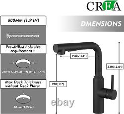 CREA Kitchen Sink Mixer Tap, Kitchen Tap with Pull Out Spray, Single Lever Mixer