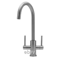 Caple Lamar Stainless Steel Twin lever Kitchen Sink Mixer Tap LAM3/SS New