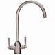 Carron 115.0068.384 Dante Twin Lever Brushed Steel Kitchen Sink Mixer Tap