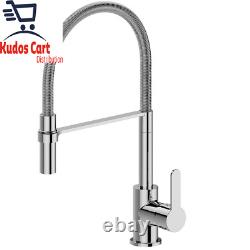Chrome Brass Mono Kitchen Sink Mixer Tap Pull Down Nozzle Spout Single Lever New