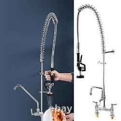 Commercial Kitchen Pre-Rinse Tap Faucet Spray Arm Takeaway with 7 Add-On Faucet