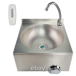 Commercial Knee Operated Hand Wash Sink Stainless Steel Kitchen Basin &Tap