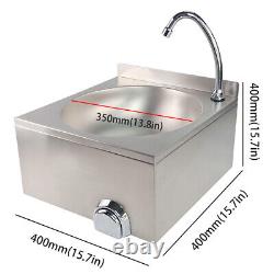 Commercial Knee Operated Hand Wash Sink Stainless Steel Kitchen Basin &Tap