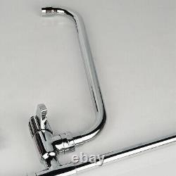 Commercial Pre-Rinse Faucet Spray Tap Arm Twin Pedestal Pull Out Flexible Hose