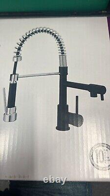 Cooke & Lewis Bilbrough Black Kitchen Side lever spring neck Tap