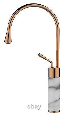 Copper/White Marble Kitchen Sink Tap Bathroom Basin Mixer Bar Standing Faucet