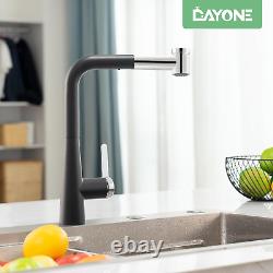 DAYONE Black Pull Out Kitchen Sink Mixer Taps, Zinc Alloy Kitchen Sink Tap with