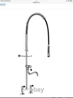 Delabie professional kitchen sink tap twin hole mixer 5633 with pre rinse
