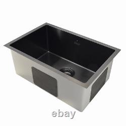 ENKI BST014 Kitchen Sink Tap Set 1.0 Bowl Undermount Inset Black Filter Mixer