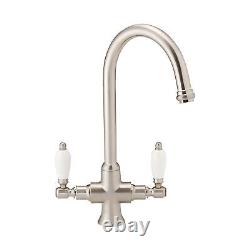 ENKI, Dorchester, KT060, Brushed Nickel Brass Dual Flow Kitchen Sink Mixer Tap