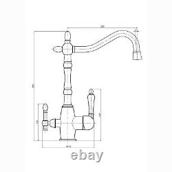 ENKI KT086 Copper Kitchen Sink Mixer Filter Tap Victorian 3 in 1 Water Purifier