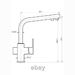 ENKI KT096 Brushed Steel Kitchen Sink Mixer Tap 3 in 1 Water Filter Purifier Tap