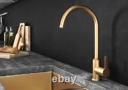 Ellsi Entice Kitchen Mixer Swivel Spout Basin Sink Tap Lever Mono Brushed Gold
