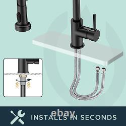 FORIOUS Kitchen Tap, Spring Kitchen Sink Mixer Tap with Pull Down Sprayer, High