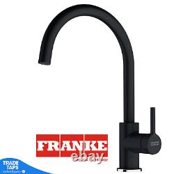 FRANKE Sirius Kitchen Sink with Lina Black Mixer Tap Swivel Spout Single Lever