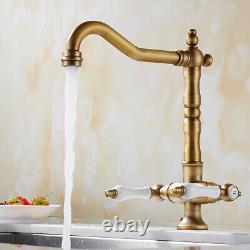 Faucet Kitchen Sink Taps Basin Mixer Tap Dual Lever Monobloc Brass Traditional
