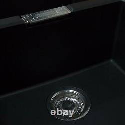 Franke 1.5 Bowl Black Reversible Composite Kitchen Sink & Pull Out Spray Tap