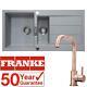 Franke 1.5 Bowl Stone Grey Reversible Tectonite Kitchen Sink & KT6CUD Copper Tap