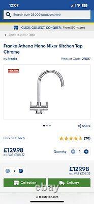 Franke Athena Monobloc Mixer Kitchen Tap Chrome WRAS Approved