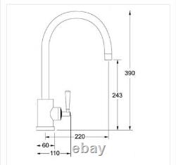 Franke Fuji Kitchen Mixer Tap Decor Steel 115.0250.327 RRP £395