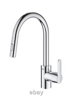 GROHE Get Kitchen Sink Pull-Out Mixer Tap 2 Spray Options, High Spout, 360
