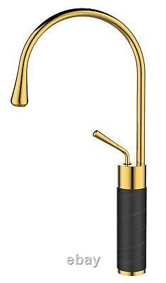 Gold/Black Marble Kitchen Sink Tap Bathroom Basin Mixer Bar Standing Faucet