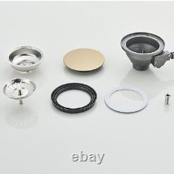 Gold Stainless steel Inset Kitchen Sink Single Bowl with waste kit Mixer Tap set