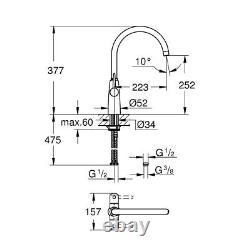 Grohe Ambi Dual Lever Kitchen Mixer Tap Chrome 30189000