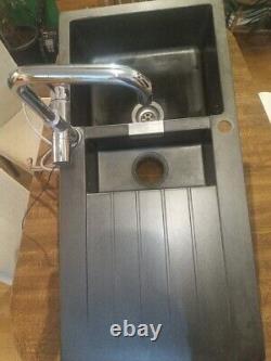 Grohe Blue Mintra filter tap + Granite Black 1.5 Composite Inset Kitchen Sink