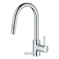 Grohe Chrome High Spout Single Lever Pull Out Spray Kitchen Mixer Tap 31481001