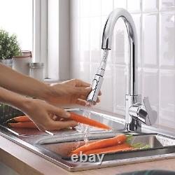 Grohe Feel Kitchen Mixer Tap Pull Out Dual Spray Swivel Spout Chrome 31486001