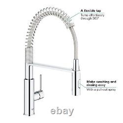 Grohe Get Professional Chrome Single Lever Pull Out Kitchen Mixer Tap 30361000