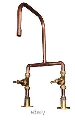 Handmade Rustic Copper And Brass Kitchen Mixer Taps For Any Type Of Sink
